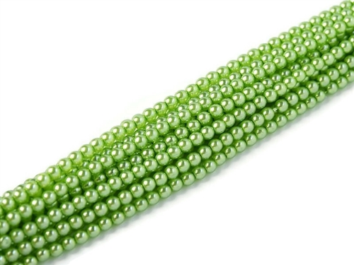 [  2-2-F-2 ] Crystal Pearl Round 6mm : CP6-63532 - Spring Green - 25 Pearls