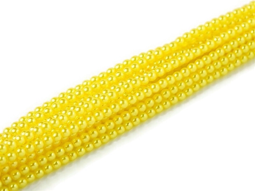 [  2-2-F-2 ] Crystal Pearl Round 6mm : CP6-63819 - Lemon Yellow - 25 Pearls