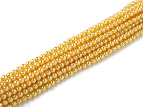 [  2-2-F-2 ] Crystal Pearl Round 6mm : CP6-63861 - Honey - 25 Pearls
