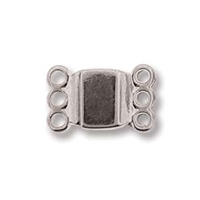 CR064SP - Magnetic Clasp 3-Ring  13.7x8.6mm -Silver Plated