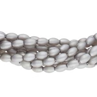 Pearl Coat Rice 6mm : CRP6-70484M - Matte Silver - 25 Pearls