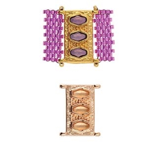 CYM-D11-013811-RG - Korakas - Delica Bead Connector - Rose Gold Plated - 1 Piece