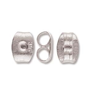 CYM-EB-300687-SP - Stainless Steel Earring Back - Antique Silver Plate - 1 Piece