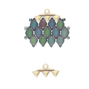 CYM-GD-012322-AB -Vani III - GemDuo Bead Ending - Antique Brass Plated - 1 Piece