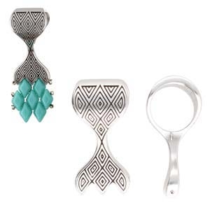 CYM-GD-013684-SP - Paliochori - GemDuo Bail - Antique Silver Plated - 1 Piece