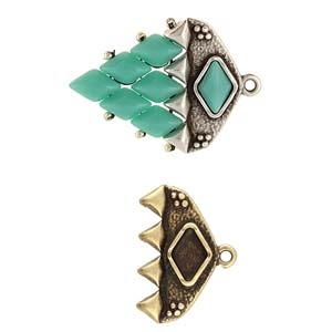 [ LS ] CYM-GD-013807-AB - Kipos IV - GemDuo Bead Ending - Antique Brass Plated - 1 Piece