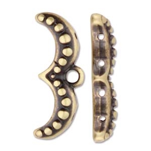 CYM-GNK-013309-AB - Avolathonisi Ginko Bead Ending - Antique Brass Plate - 1 Piece