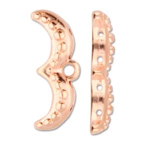 CYM-GNK-013309-RG - Avolathonisi Ginko Bead Ending - Rose Gold Plate - 1 Piece