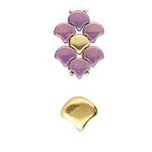 CYM-GNK-013721-GP - Pigi - Ginko Bead Ending - 24KT Gold Plated - 1 Piece