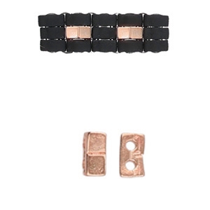 CYM-HT-012325-RG - Klouvas - Half Tila Bead Substitute - Rose Gold Plated - 1 Piece