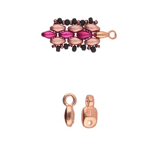 CYM-SD-012204-RG - Vourkoti - SuperDuo Bead Ending - Rose Gold Plated - 1 Piece