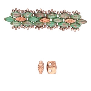 CYM-SD-01226-RG - Varidi - SuperDuo Bead Substitute - Rose Gold Plated - 1 Piece