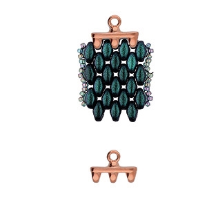 CYM-SD-012434-RG - Rozos III - SuperDuo Bead Ending - Rose Gold Plated -  1 Piece
