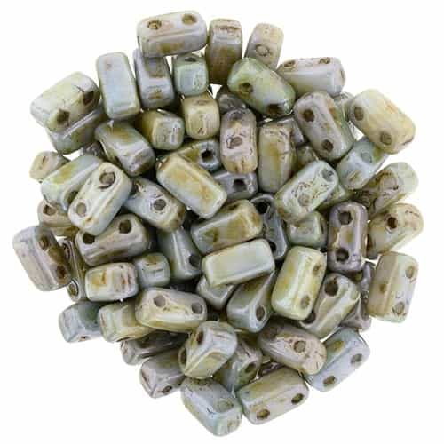 CzechMates Bricks 3x6mm - CZB-P65431 - Luster - Opaque Green - 25 Pieces