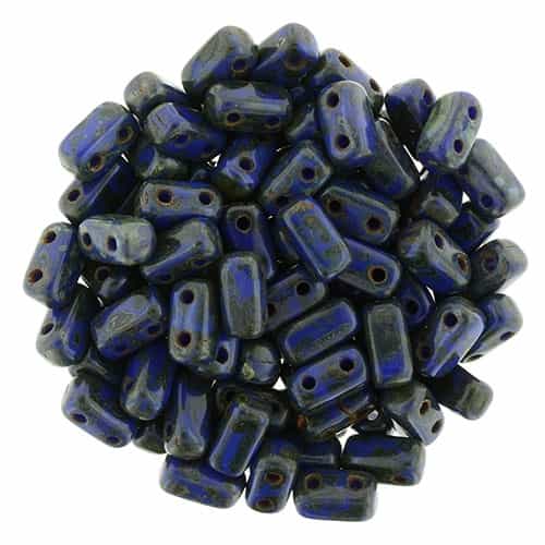 CzechMates Bricks 3x6mm - CZB-T33060 - Indigo - Piccaso - 25 Pieces