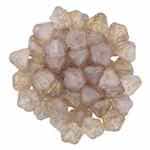 CZBBF-ML15495 - Baby Bell Flowers 4/6mm : Luster - Milky Topaz/Pink - 25 Count