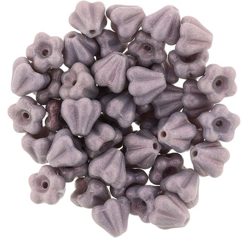 CZBBF-S13C23020 - Baby Bell Flowers 4/6mm : Metallic Suded - Amethyst - 25 Count