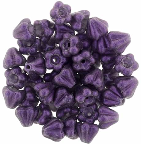 CZBBF-S14C2051 - Baby Bell Flowers 4/6mm : Metallic Suede - Lavender - 25 Count