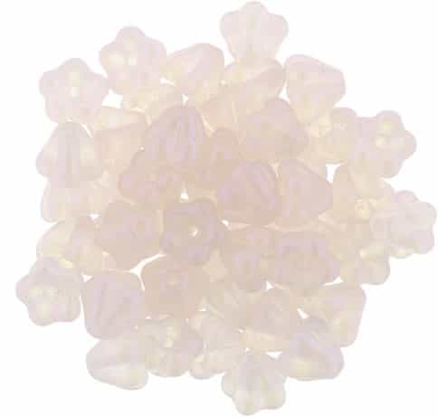 CZBBF-S19C70100 - Baby Bell Flowers 4/6mm : Opalescent Milky Pink - 25 Count
