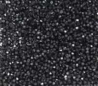 Preciosa Machine Cut 3mm Bicone Crystals : CZBC3-2398 - Jet - 25 count