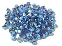 Preciosa Machine Cut 4mm Bicone Crystals : CZBC4-2X20410 - 2AB Tanzanite - 25 count