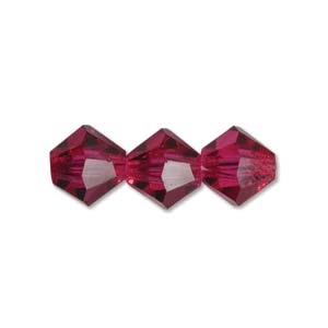 Preciosa Machine Cut 4mm Bicone Crystals : CZBC4-7035 - Fuchsia - 25 count