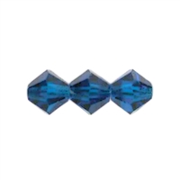 Preciosa Machine Cut 4mm Bicone Crystals : CZBC4-M6008 - Crystal Matte Capri Blue - 25 count