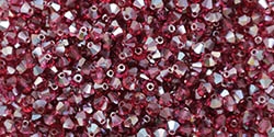 Preciosa Machine Cut 4mm Bicone Crystals : CZBC4-Z7035 - AB Fuchsia - Celsian - 25 count