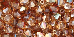 Preciosa Machine Cut 4mm Bicone Crystals : CZBC4-Z7050 - French Rose - Celsian - 25 count