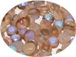 CZCAB-00030-98582R - All Beads Original 2-hole Cabochon 6mm - Crystal Etched Brown Rainbow - 12 Count