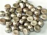 CZCAB-25005 -All Beads Originial  2-hole Cabochon 6mm Alabaster Pastel Light Brown - 12 Count