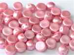 CZCAB-25008 - All Beads Original 2-hole Cabochon 6mm - Alabaster Pastel Pink - 12 Count