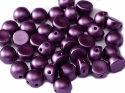 CZCAB-25032 - All Beads Original 2-hole Cabochon 6mm - Alabaster Pastel Bordeaux - 12 Count