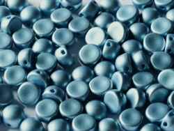 CZCAB-29434 - All Beads Original 2-hole Cabochon 6mm - Alabaster Metallic Azure 29434 - 12 Count