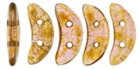 [ 7-1-B-2 ] CZCRESC-65491 : CzechMates Crescent : Luster - Rose/Gold Topaz - 4 Grams - Approx 30 Beads