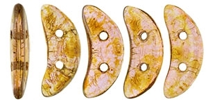 CZCRESC-65491 : CzechMates Crescent : Luster - Rose/Gold Topaz - 4 Grams - Approx 30 Beads