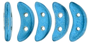 CZCRESC-77038 : CzechMates Crescent : ColorTrends: Saturated Metallic Aquamarine - 4 Grams - Approx 30 Beads