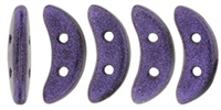 [ 7-1-B-2 ] CZCRESC-79021 : CzechMates Crescent : Metallic Suede - Purple - 4 Grams - Approx 30 Beads