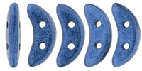 CZCRESC-79031 : CzechMates Crescent : Metallic Suede - Blue - 4 Grams - Approx 30 Beads