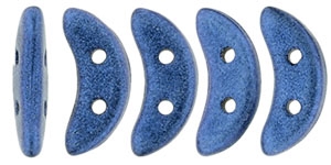 CZCRESC-79031 : CzechMates Crescent : Metallic Suede - Blue - 4 Grams - Approx 30 Beads