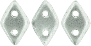 [ 9-3-B-2 ] CZDIA-K0170 - CzechMates Diamond 4x6mm Tube 2.5" : Matte - Metallic Silver - Approx 8 Grams