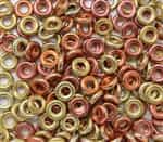 Czech Glass Rings - 9mm - CZGR23980-98542 - Jet California Gold Rush - 25 Rings