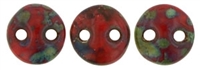 CzechMates Lentil 6mm : CZL-T9320 - Opaque Red - Picasso - 25 Beads