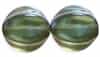 Czech Large Melon 14mm: CZM14-79244 - Dew Kissed Moss - 1 piece