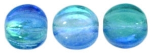 CZM5-16111 - Melon Round 5mm : Coated - Deep Sea Blue - 25 Beads
