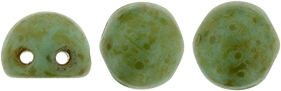 CZMCAB-T6313 - CzechMates Cabochon 7mm : Opaque Turquoise - Picasso - 12 Count