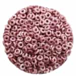 CZO-03000-15496 - Czech O Beads - 1x4mm - 4 Grams - approx 136 beads - Chalk White Teracota Purple