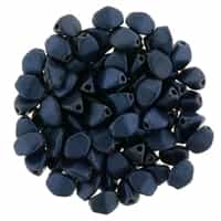 CZPB-79032  - Pinch Beads 5/3mm : Metallic Suede - Dark Blue - 25 Beads
