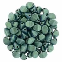CZPB-790051 - Pinch Beads 5/3mm : Metallic Suede - Light Green - 25 Beads