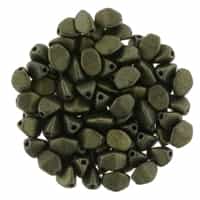 CZPB-79082  - Pinch Beads 5/3mm : Metallic Suede - Dk. Green - 25 Beads